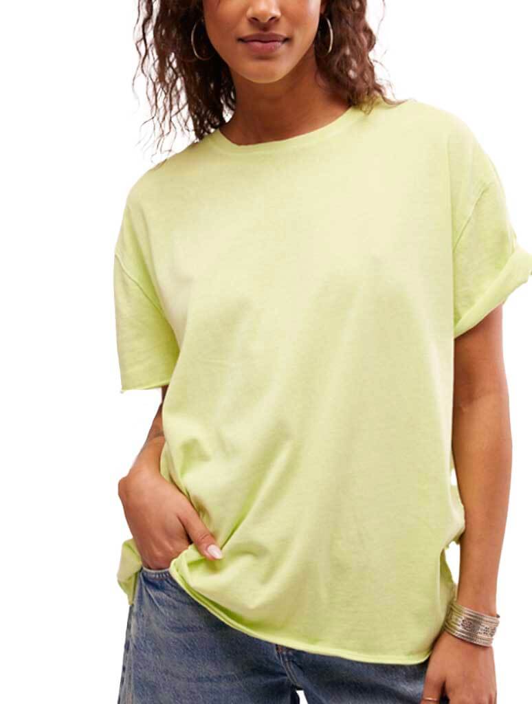 Free People Nina Tee in Sunny Lime