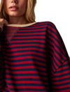 Free People Classic Stripe Crewneck Top in Nautical Combo