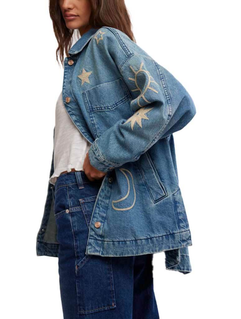 Free People Madison City Embroidered Jacket