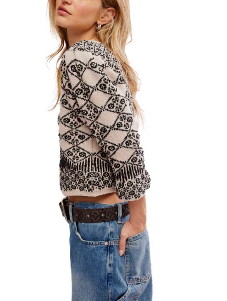 Free People Geo Floral Cardi