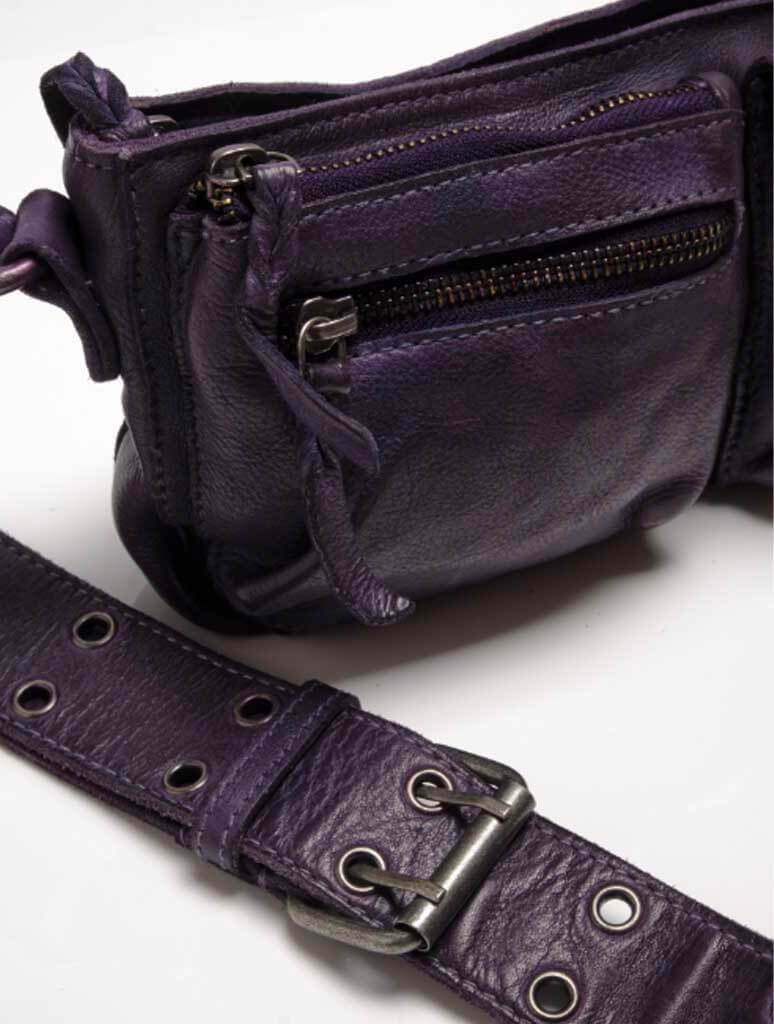 Free People Wade Leather Sling Bag in Plum