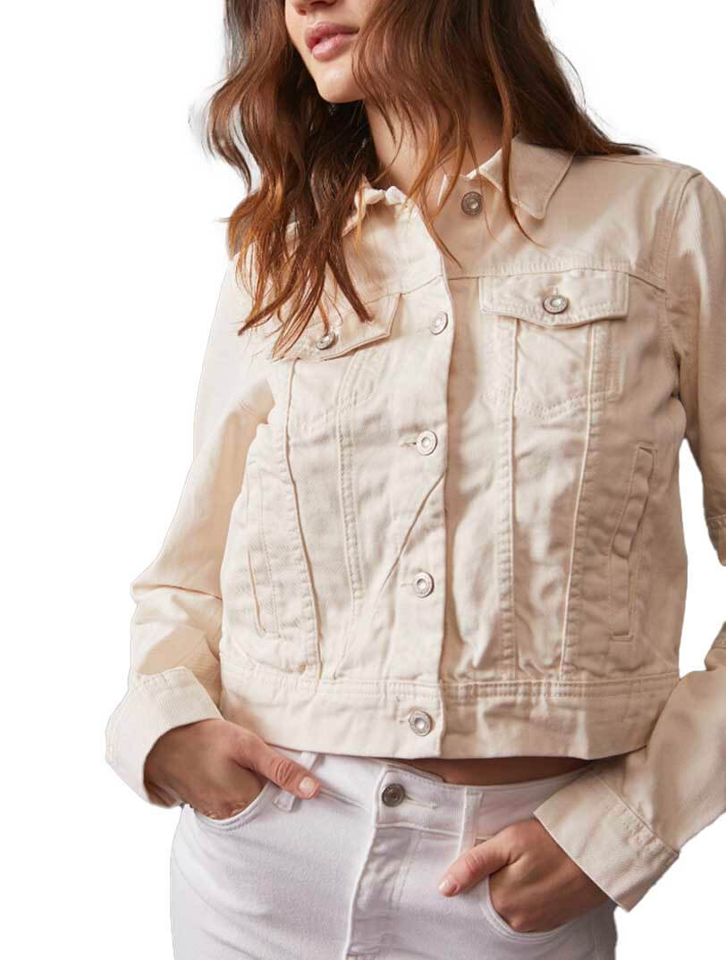 Free People Rumors Denim Jacket in Ecru 011Free People Rumors Denim Jacket in Ecru 011