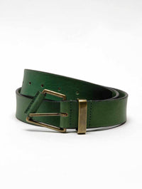 Free People WTF Getty Leather Belt in Harbour Green