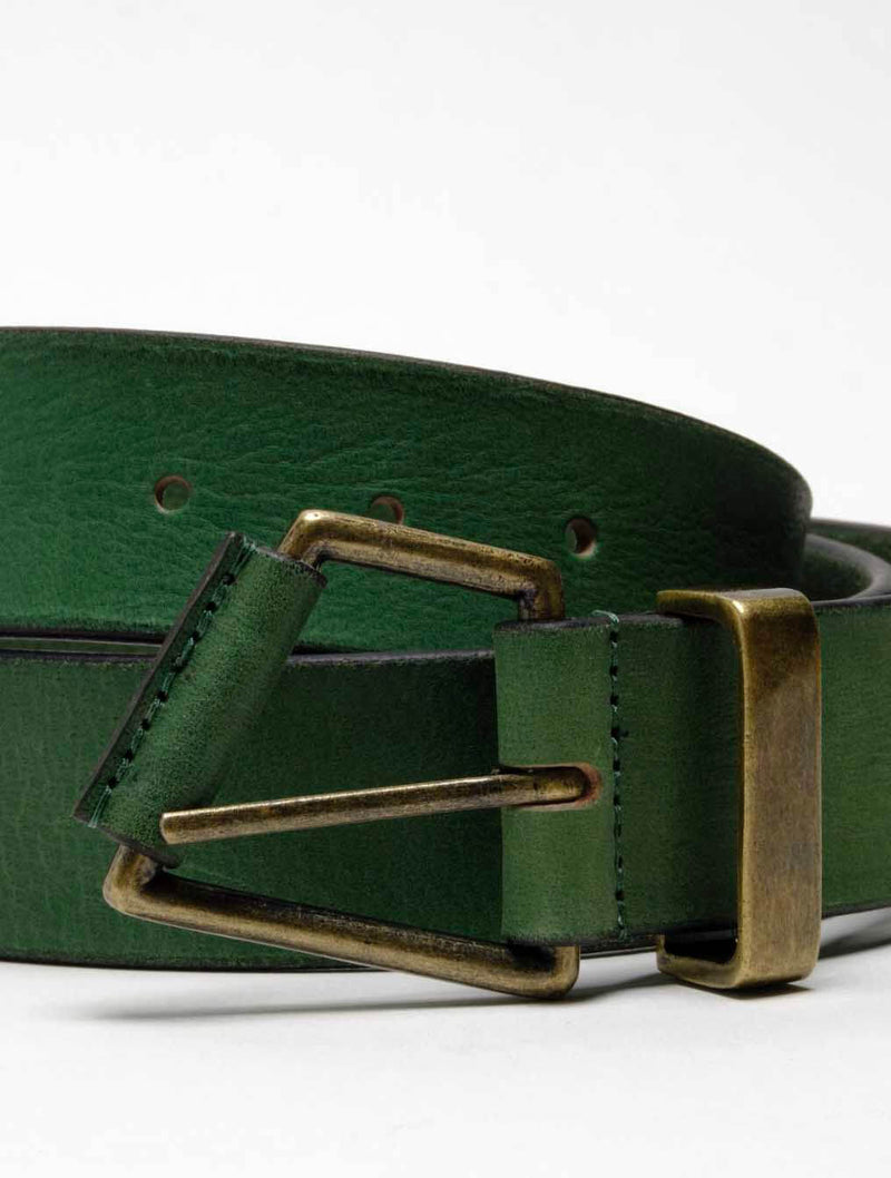 Free People WTF Getty Leather Belt in Harbour Green