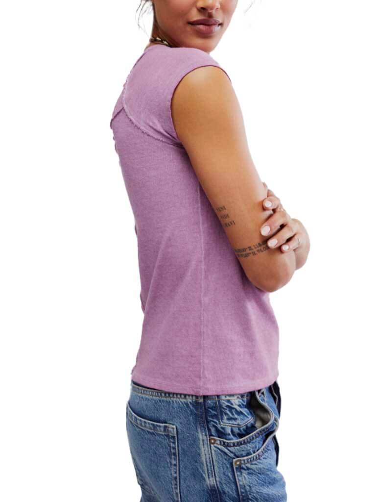 Free People Riley Tee in Mauve Mousse