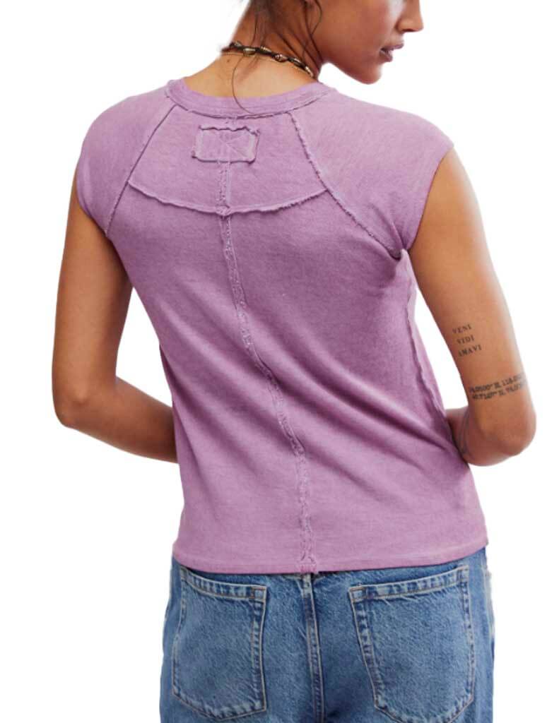 Free People Riley Tee in Mauve Mousse