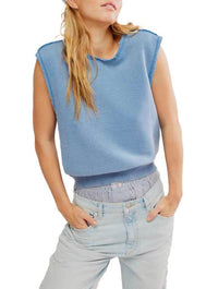 Free People So Easy Muscle Tank in Blue Heron