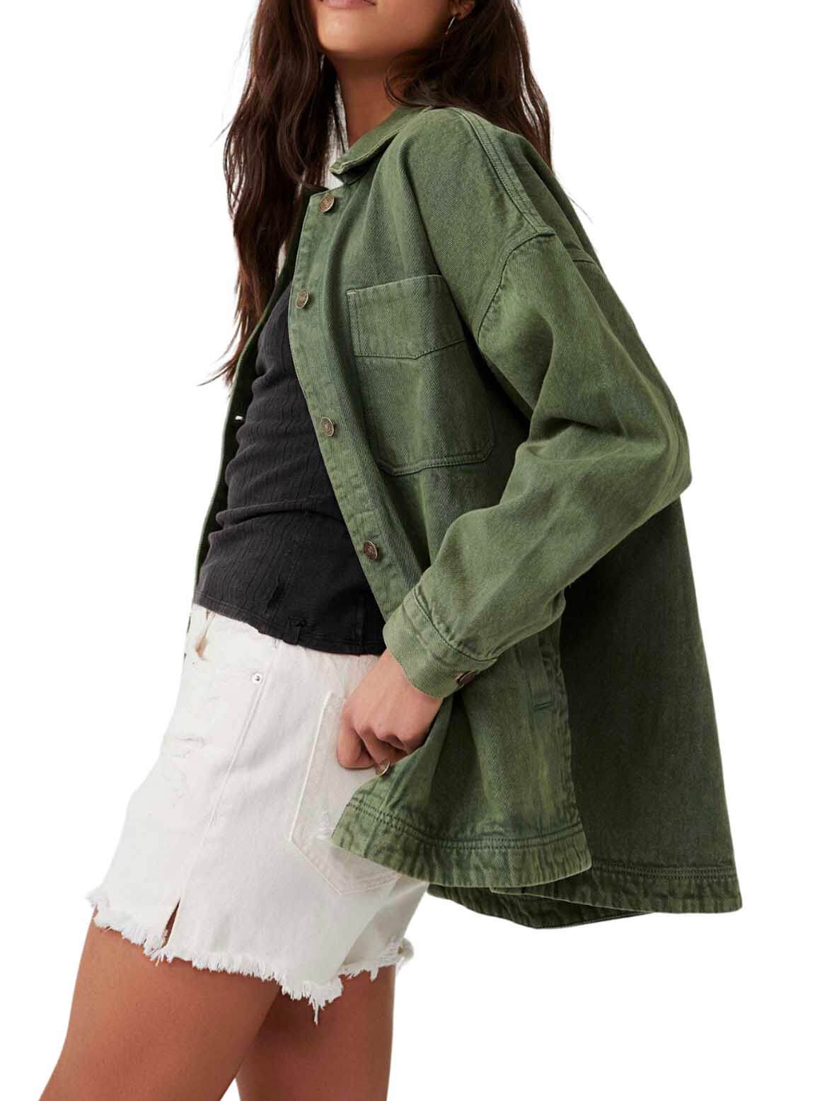 Free People Madison City Twill Jacket in Adventurer'