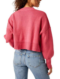 Free People Easy Street Cropped Sweater in Mademoiselle