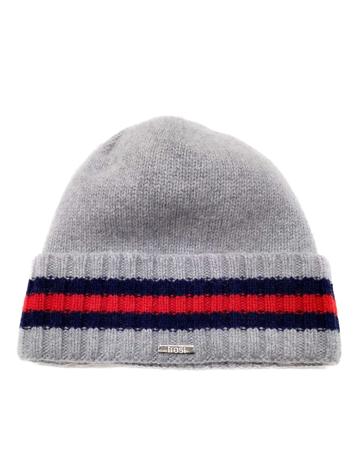 Cuff Cashmere Beanie with Stripe