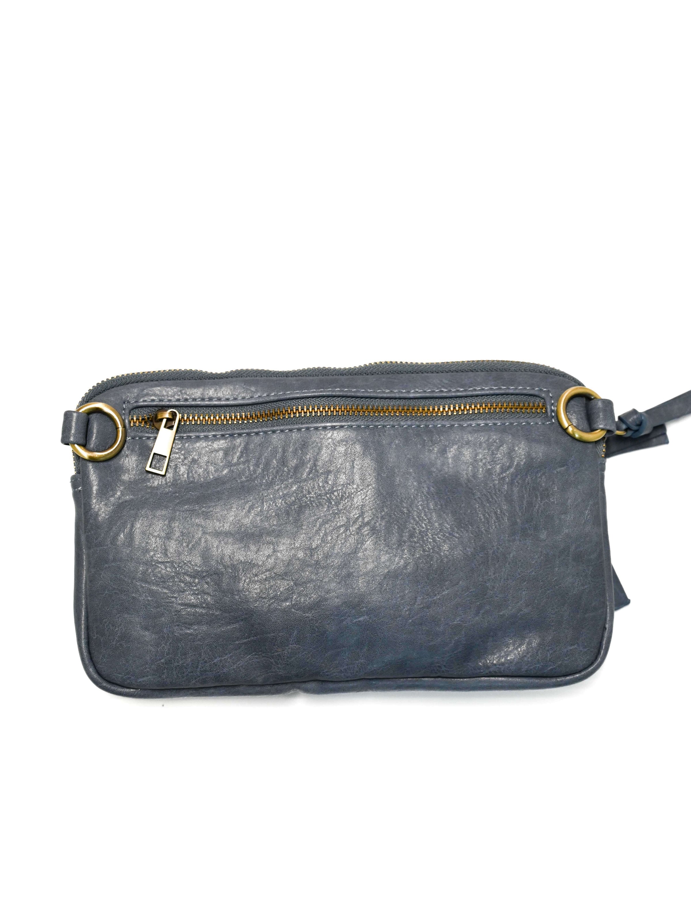 Kendra Cargo Pocket Sling Crossbody in Denim Blue