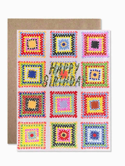 Happy Birthday Crochet Quilt Card