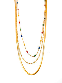 Triple Layer Necklace in Gold