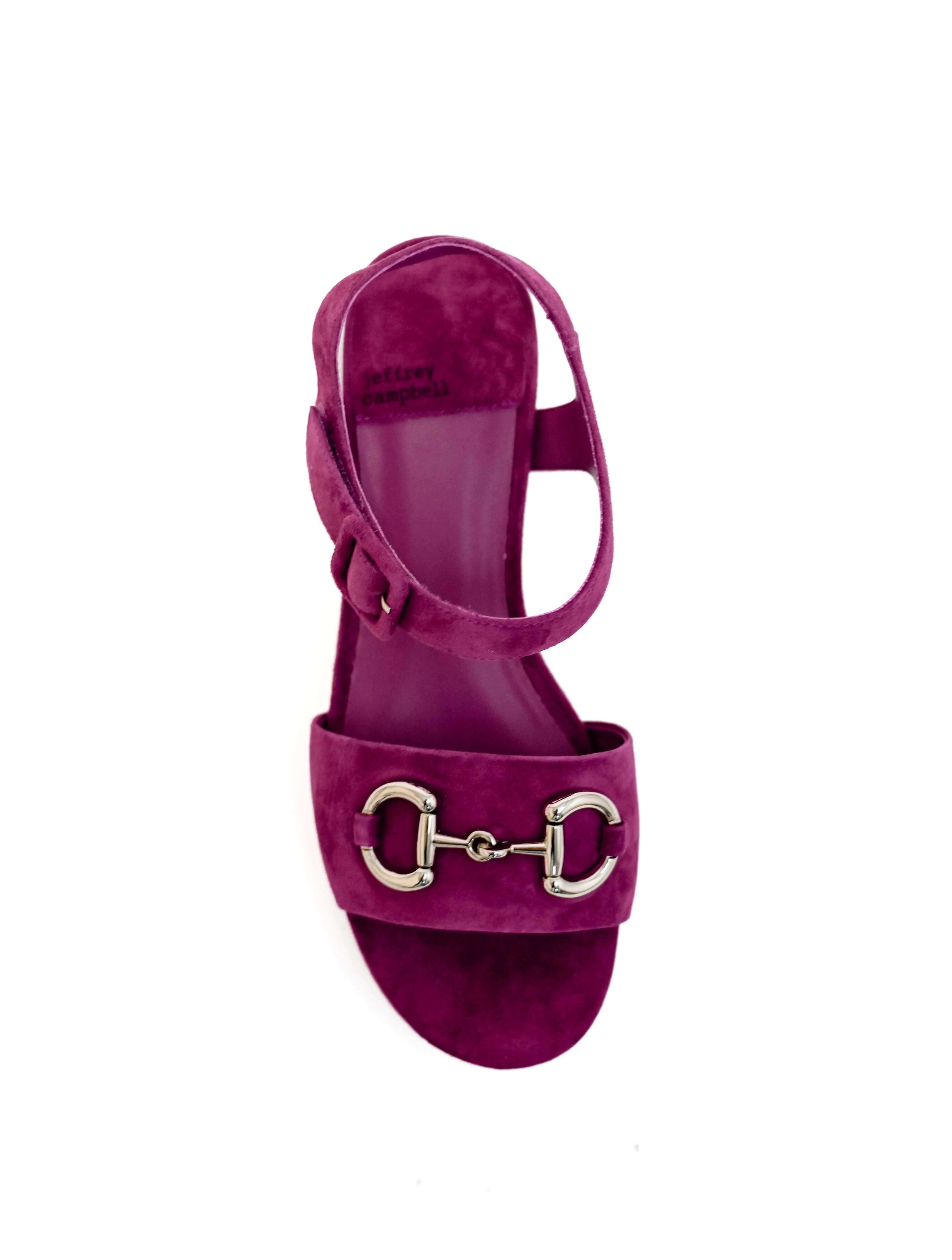 Jeffrey Campbell Timeless Sandal in Fuchsia Suede Silver