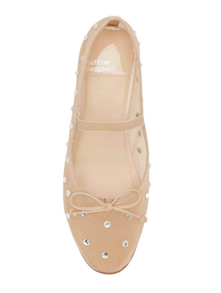 Jeffrey Campbell Releve Embellished Mary Jane in Natural Mesh Clear Combo