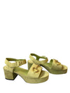 Jeffrey Campbell Timeless Sandal in Dusty Green Suede Gold