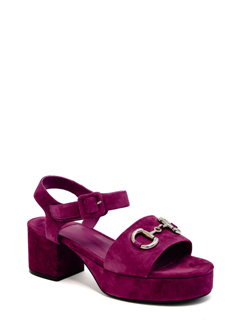 Jeffrey Campbell Timeless Sandal in Fuchsia Suede Silver