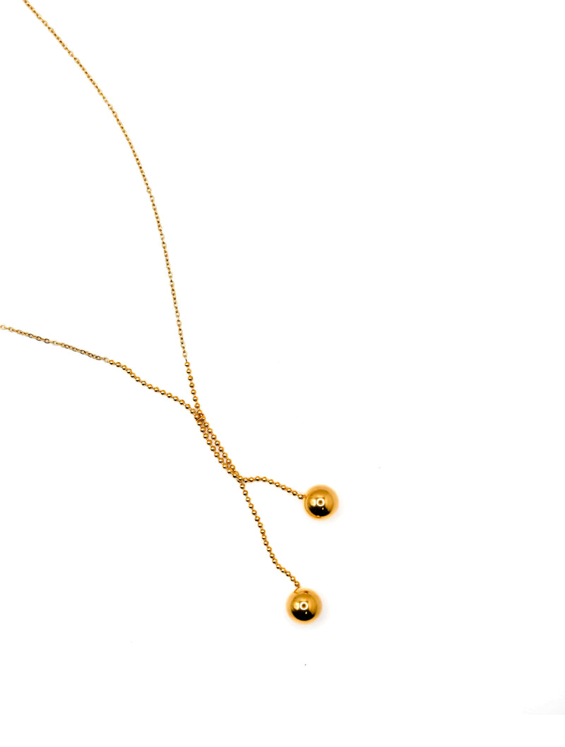 Dangling Spheres Necklace in Gold