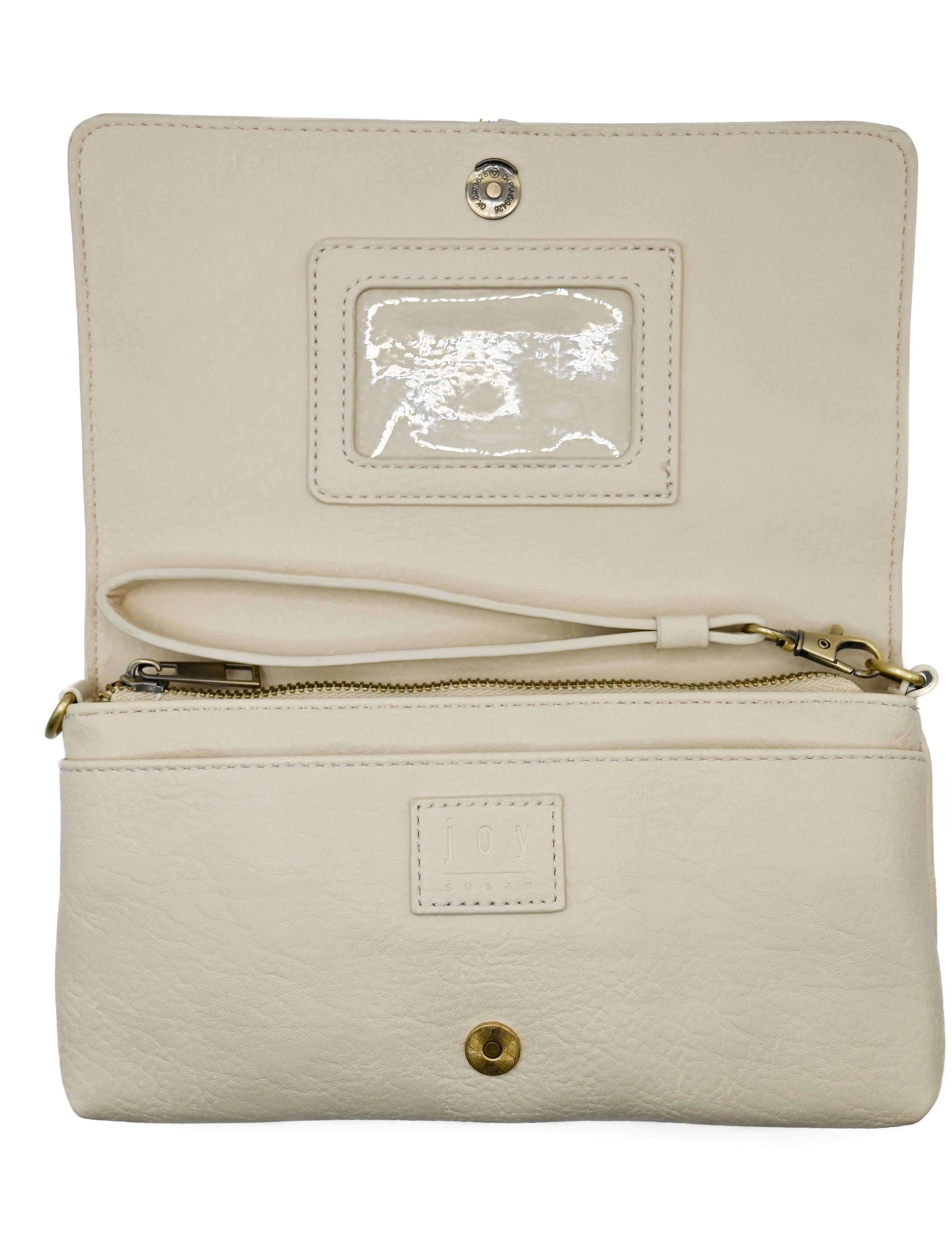 Everly Organizer Flap Crossbody Bag in Ivory