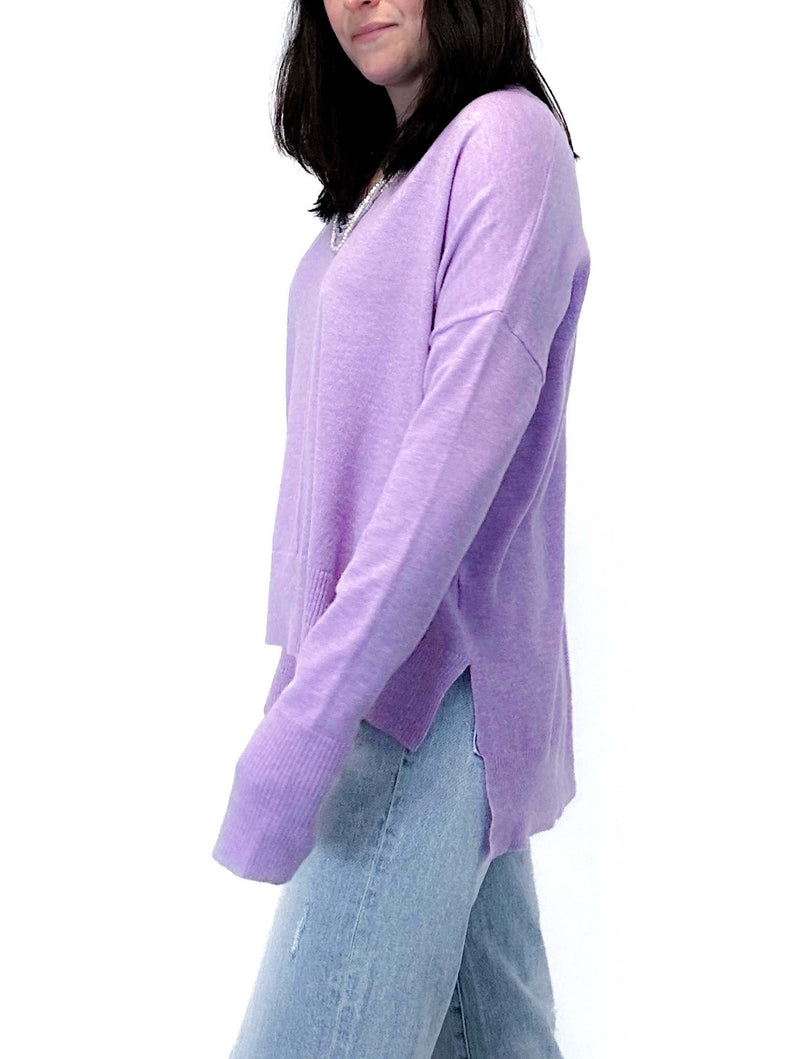 Wagner Knit Top in Sheer Lilac