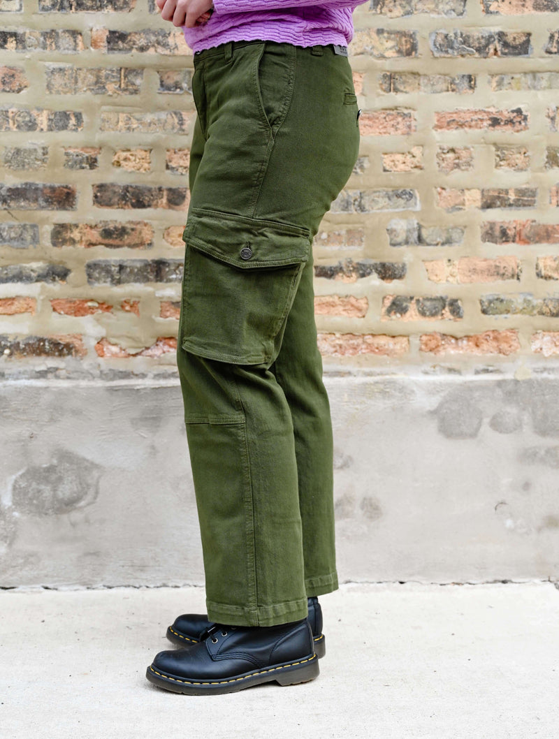 Kut From The Kloth Pattie Mid Rise Straight Leg Jeans in Army Green