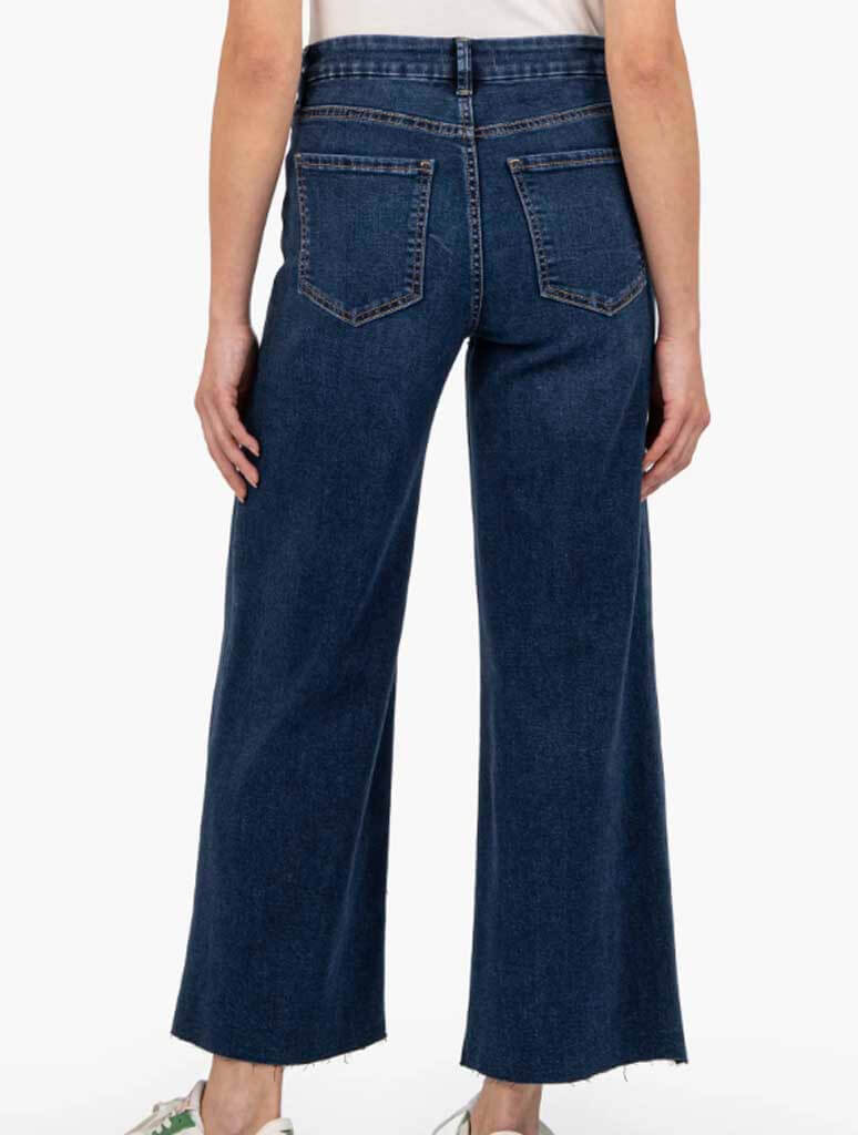 Kut From The Kloth Meg High Rise Wide Leg Jeans with Raw Hem