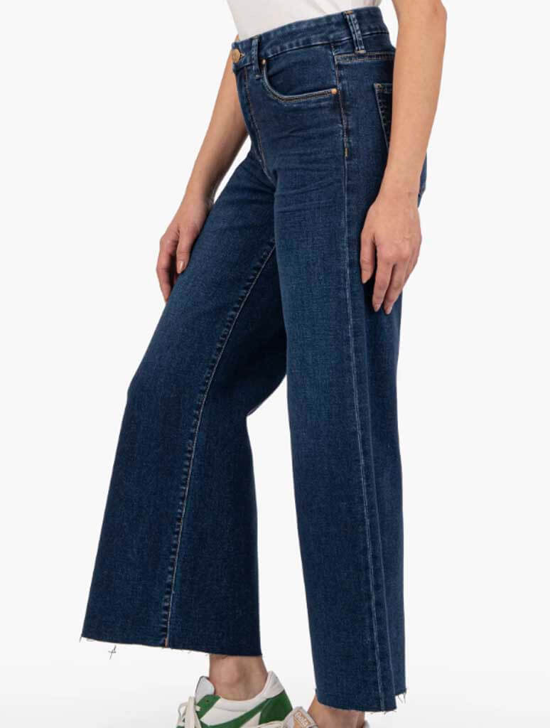 Kut From The Kloth Meg High Rise Wide Leg Jeans with Raw Hem