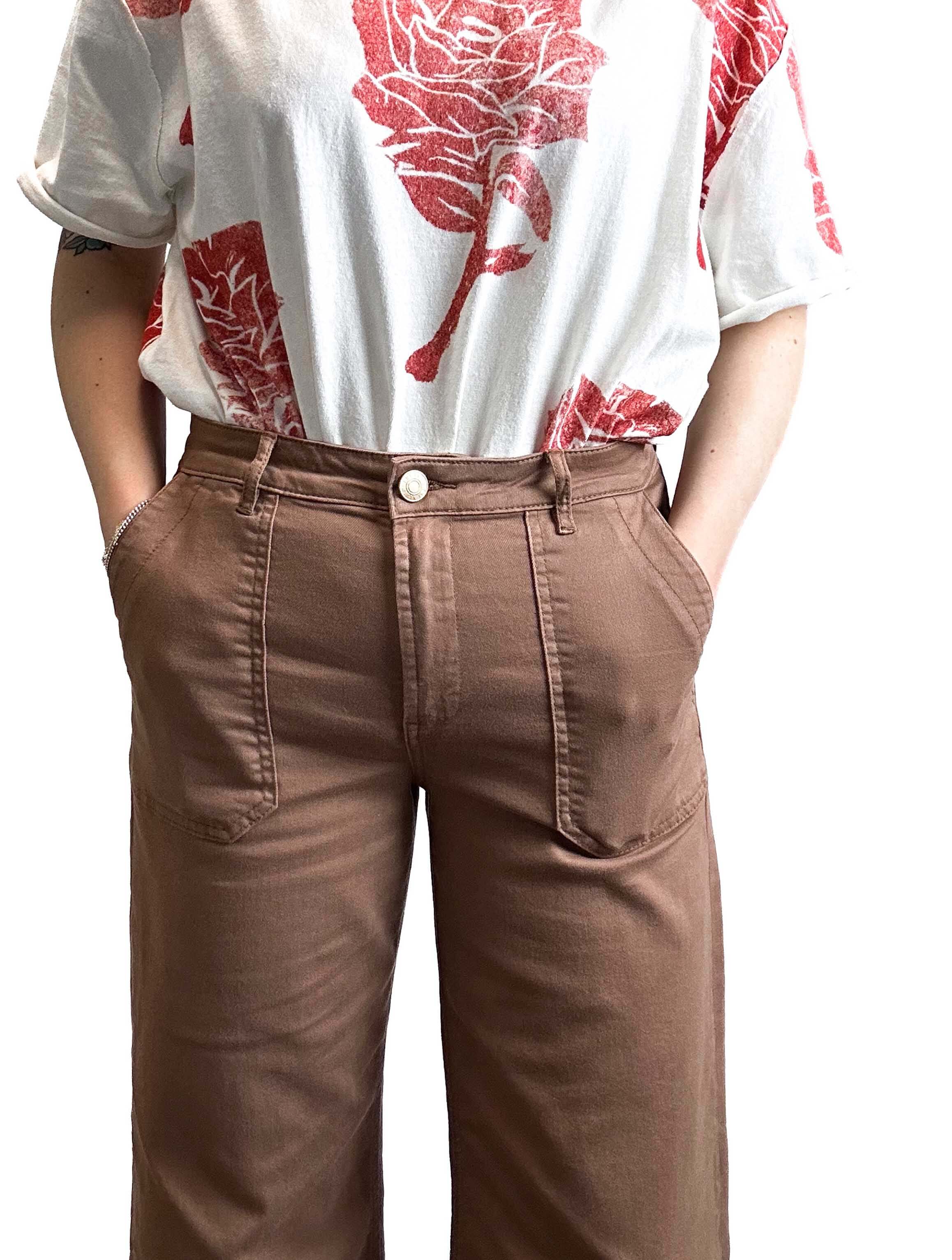 Kut From The Kloth Meg Wide Leg Pork Chop Pant in Mocha