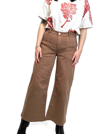 Kut From The Kloth Meg Wide Leg Pork Chop Pant in Mocha