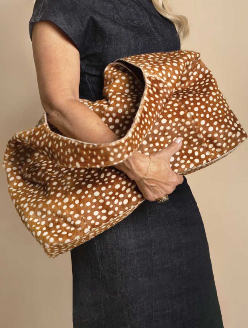 Lindsey Hair-On Leather Shoulder Bag