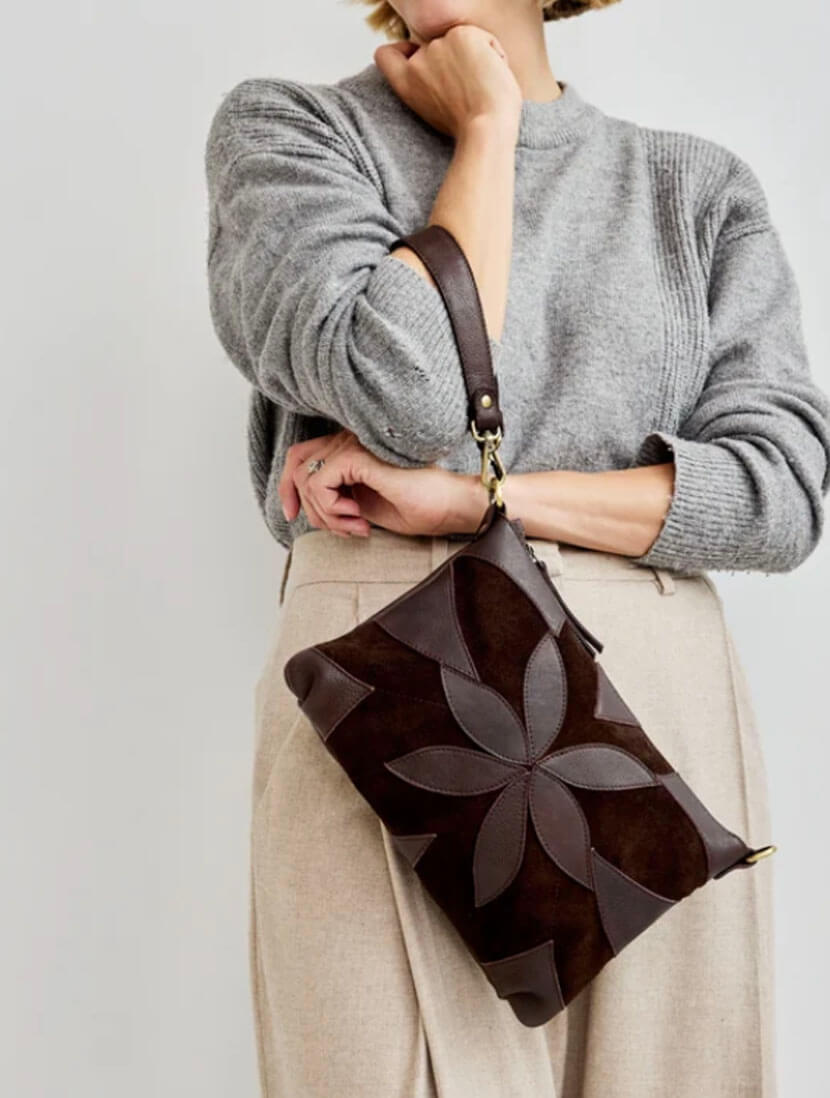 Stevie Suede Leather Crossbody Bag