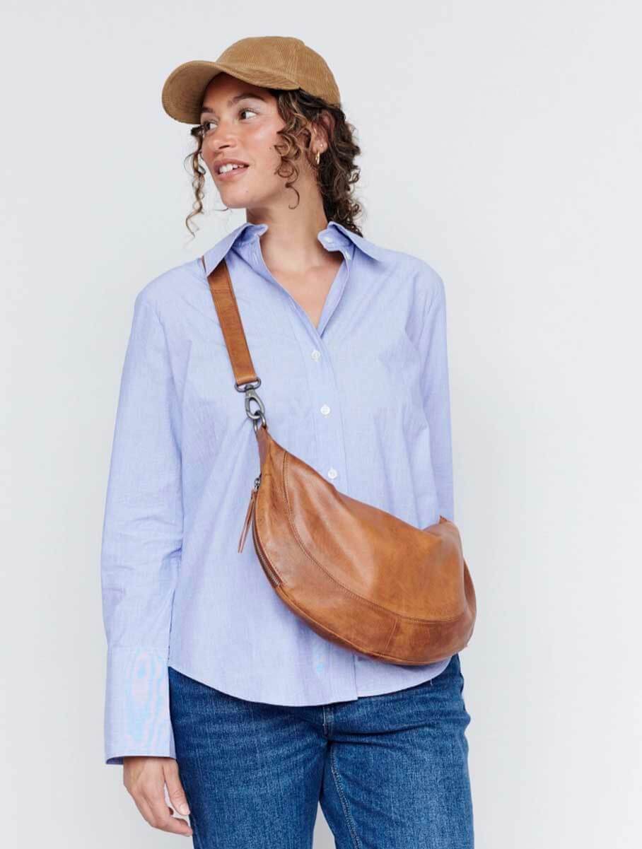 Callie Sling/Crossbody Bag in Cognac