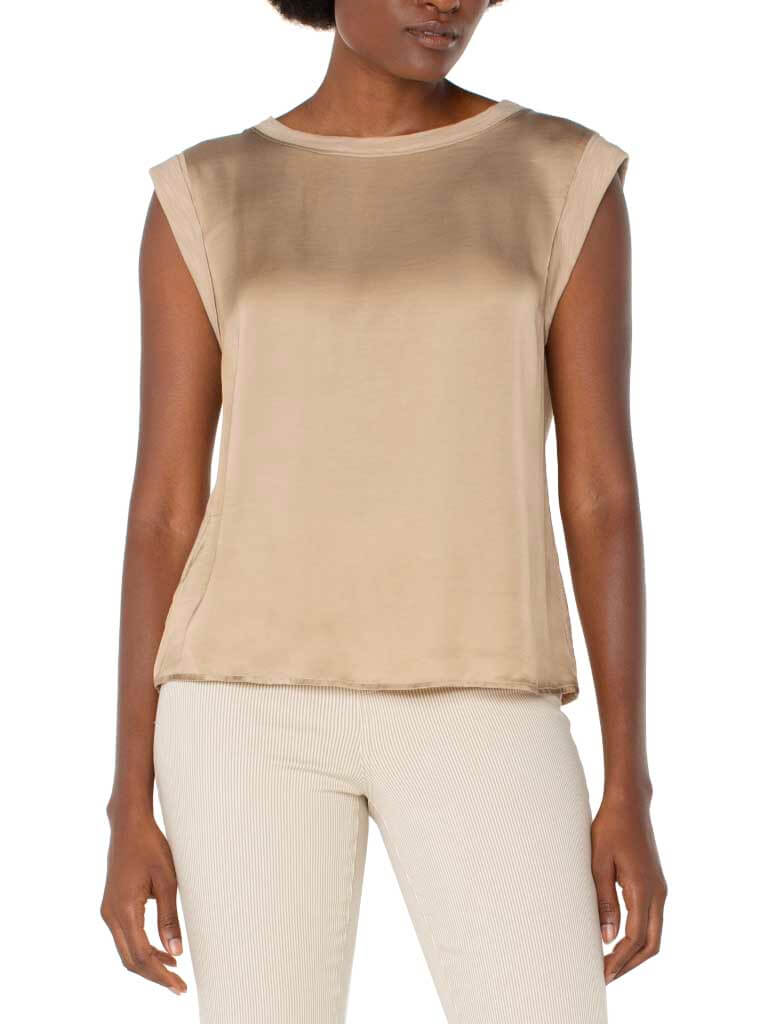 Liverpool Sleeveless Woven Knit Top