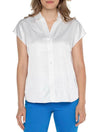 Liverpool Dolman Sleeve Blouse with Button Front in White