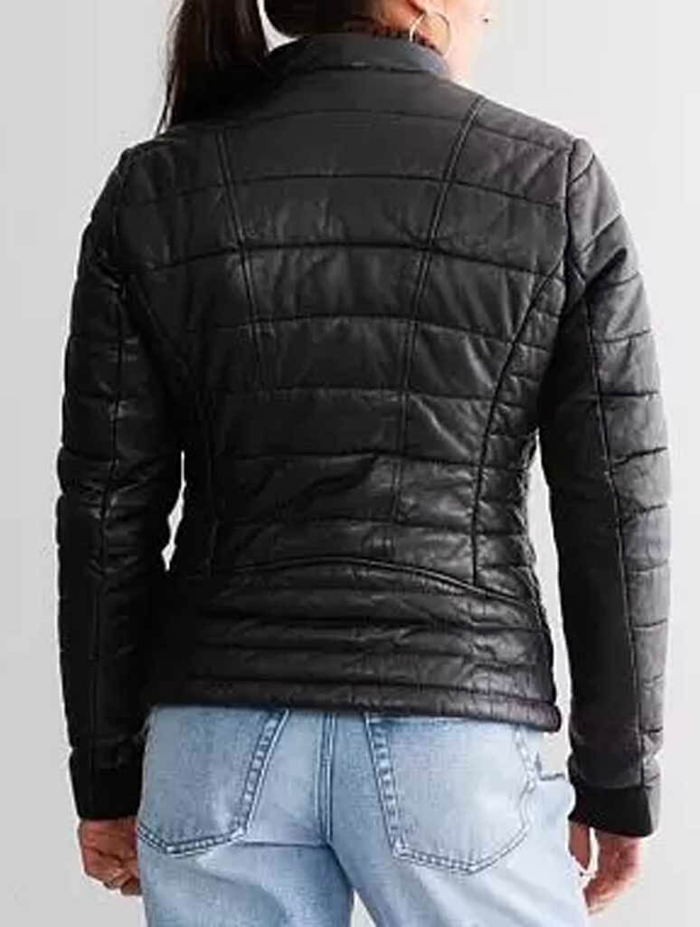 Robin CF Leather Puffer Jacket with Removable Hood