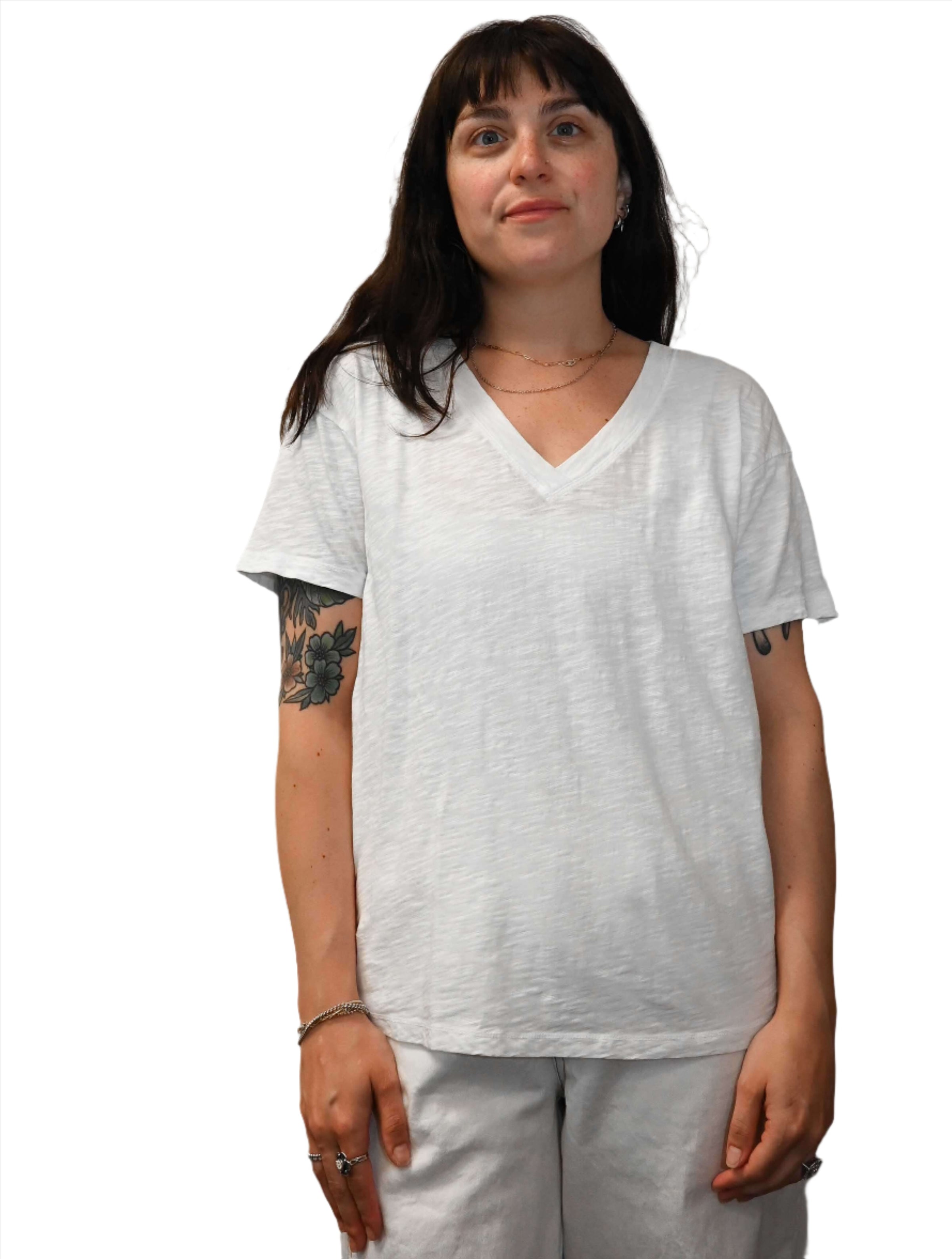 Short Sleeve V-Neck Boxy Tee