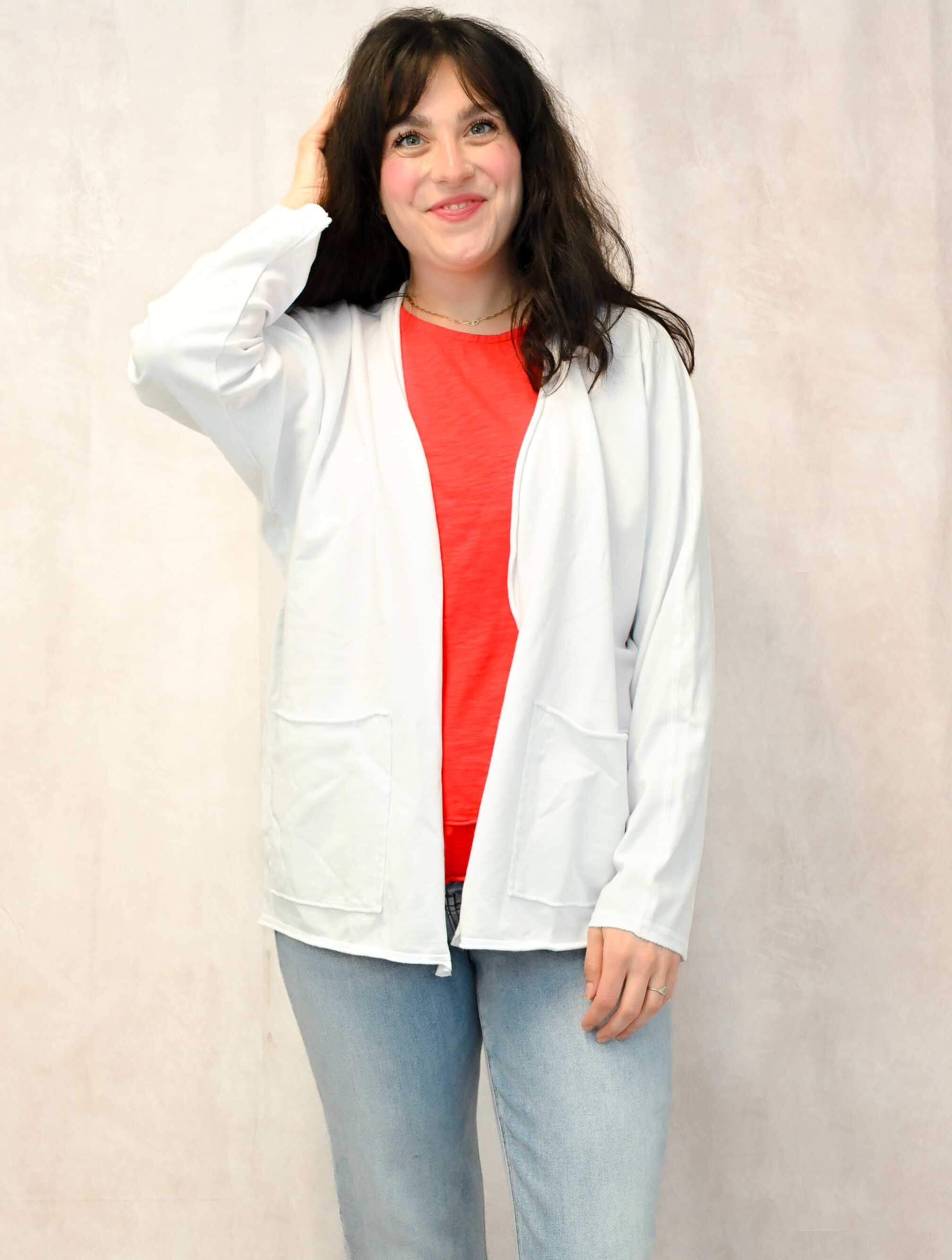 Long Sleeve Open Front Kimono Cardigan