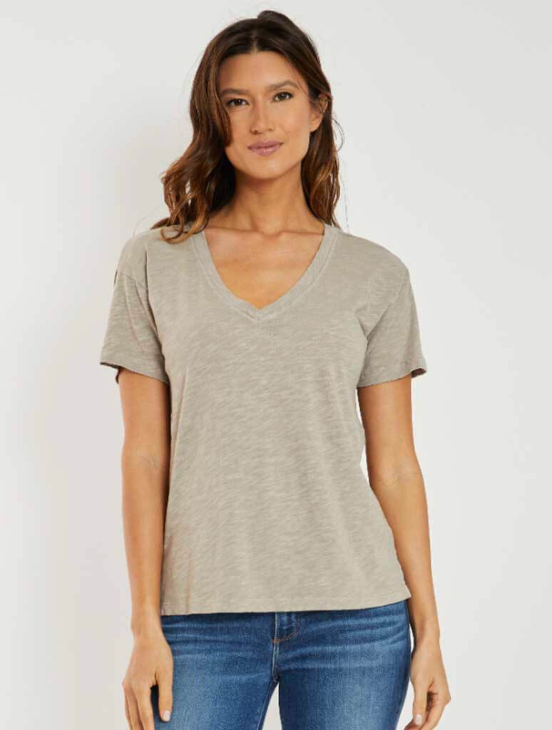 Short Sleeve V-Neck Boxy Tee