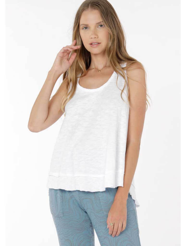 Scoop Neck Tank in White