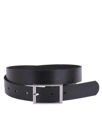 Classic Rectangle Buckle Leather Belt