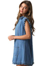 Brooke Button Up Dress in Denim