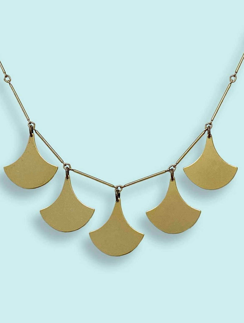 Five Ax Necklace in Gold