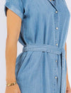 Tencel Denim Short Sleeve Dress in Light Wash