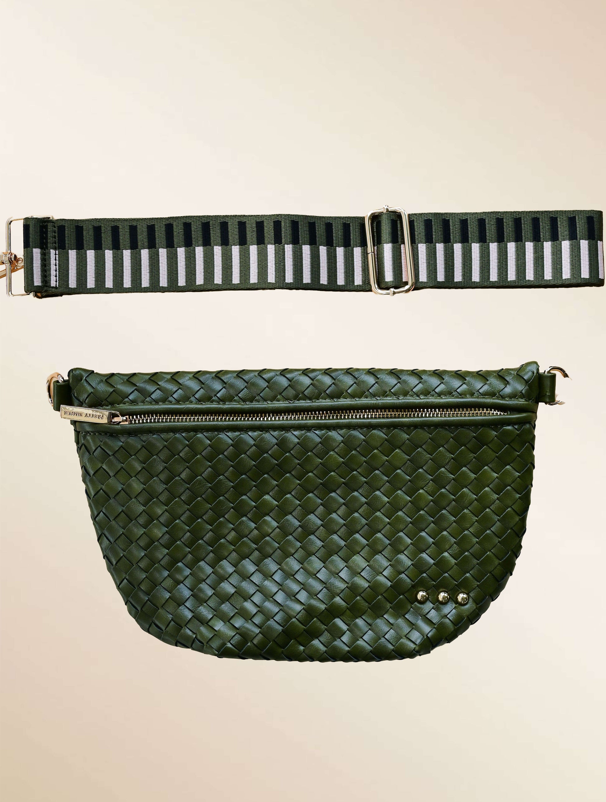Westlyn Woven Bum Bag with Studded Detail