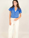 Vael Short Sleeve Cardigan in Royal