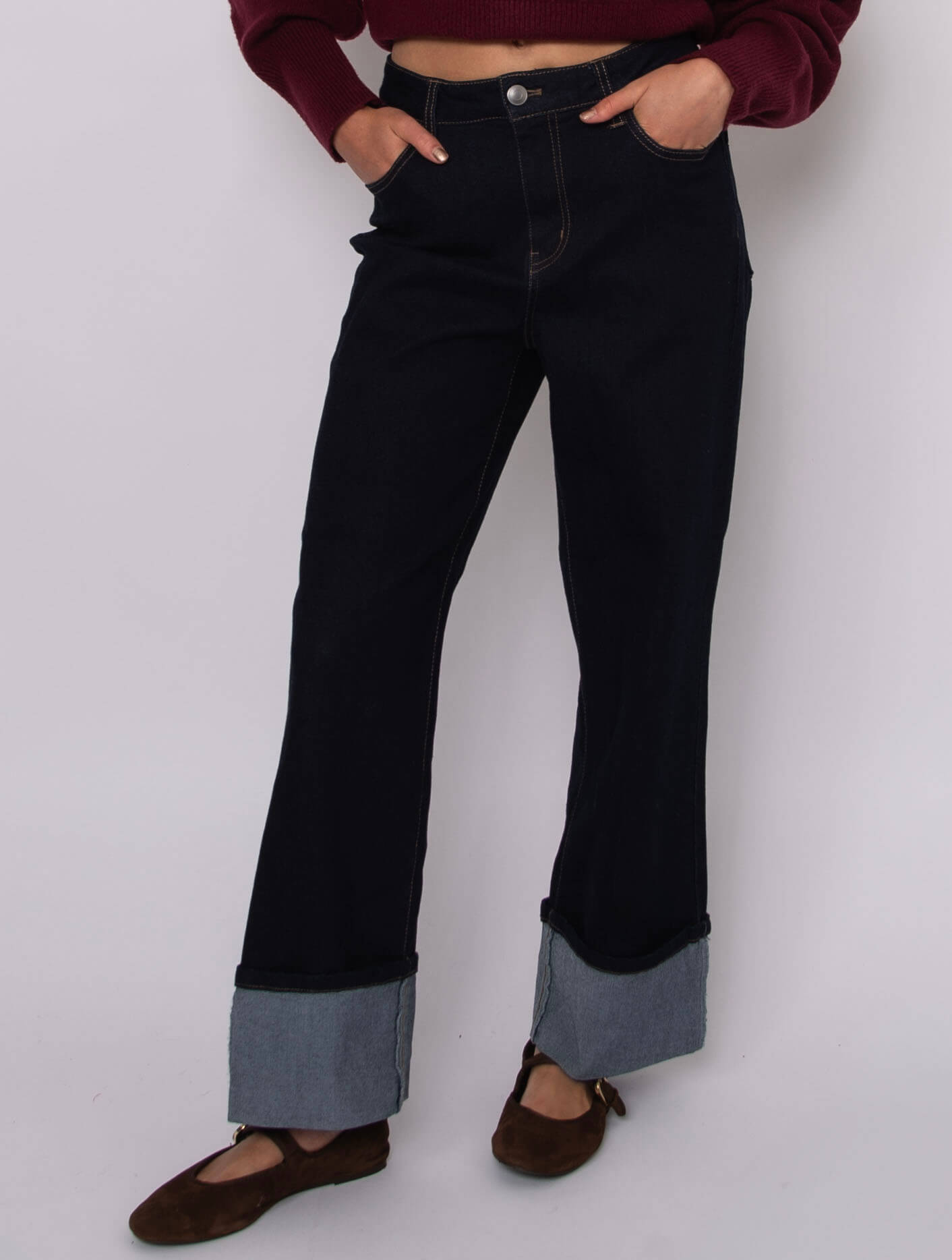 Carla Stretch Denim Cuff Pant