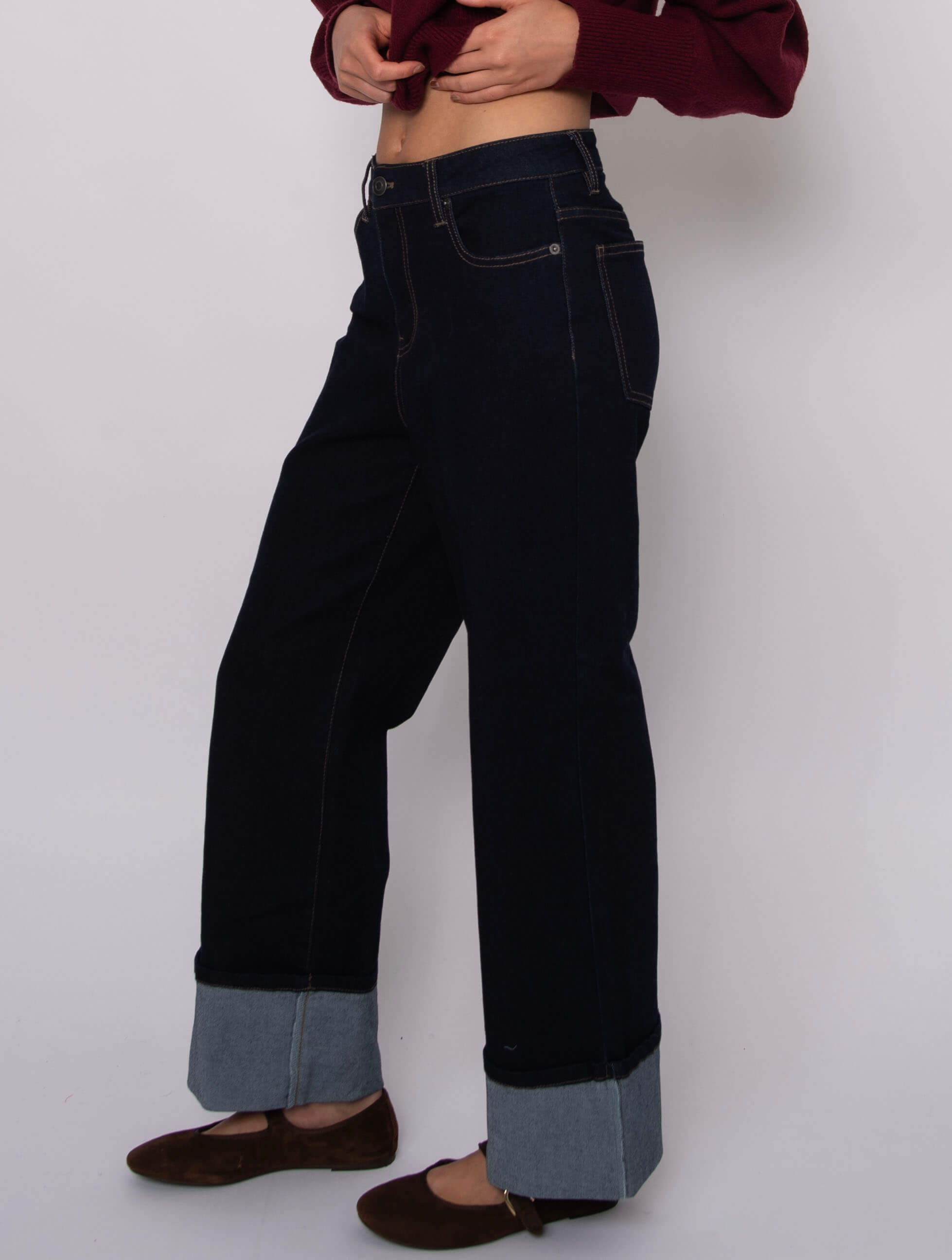 Carla Stretch Denim Cuff Pant