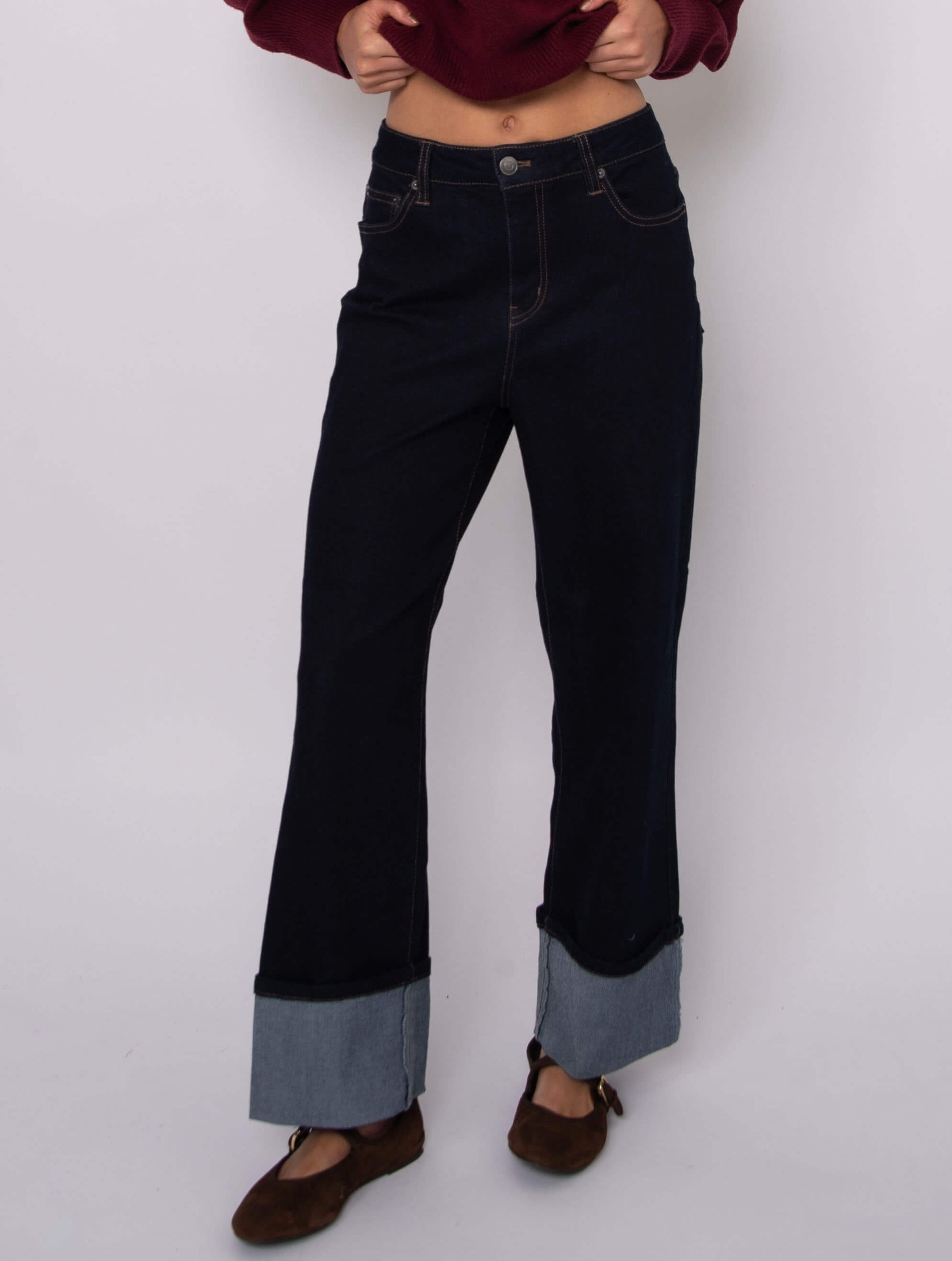 Carla Stretch Denim Cuff Pant