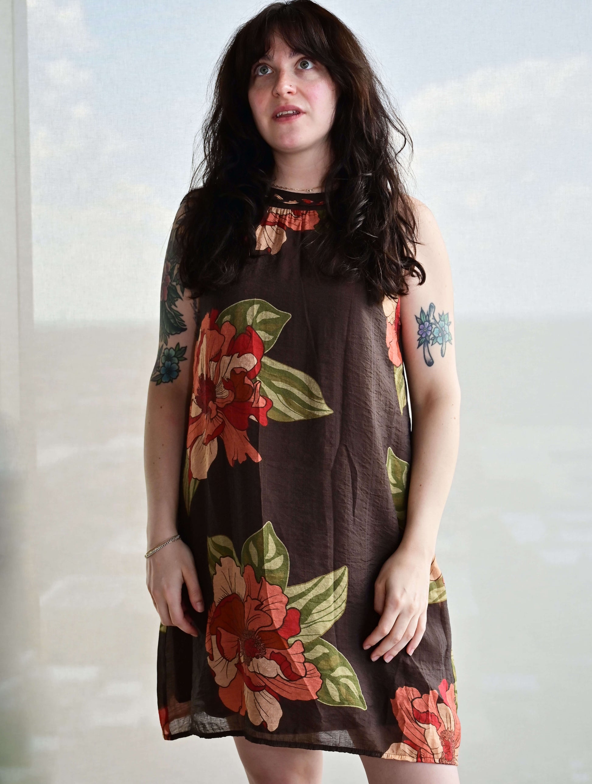 Sleeveless Floral Flowy Dress