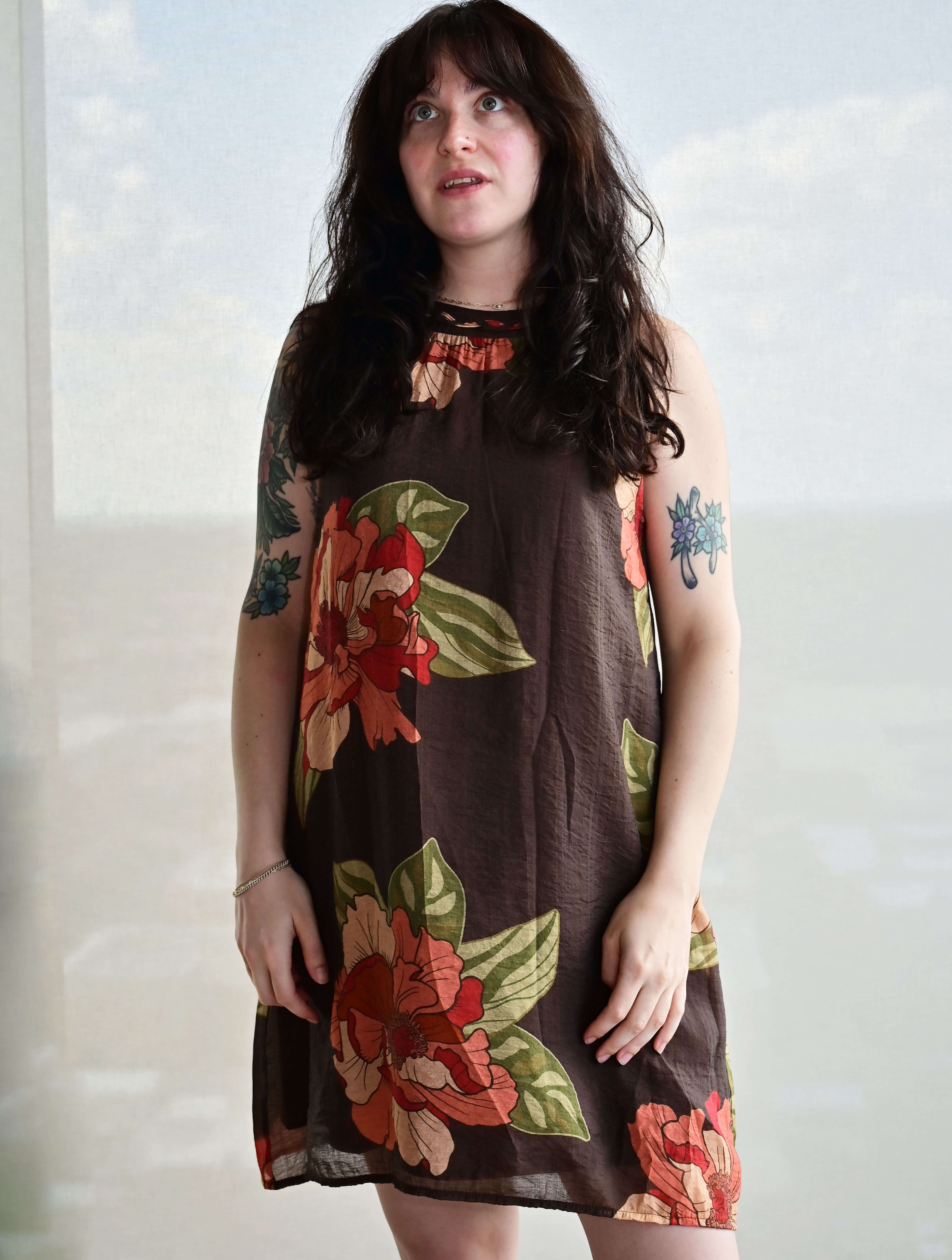 Sleeveless Floral Flowy Dress